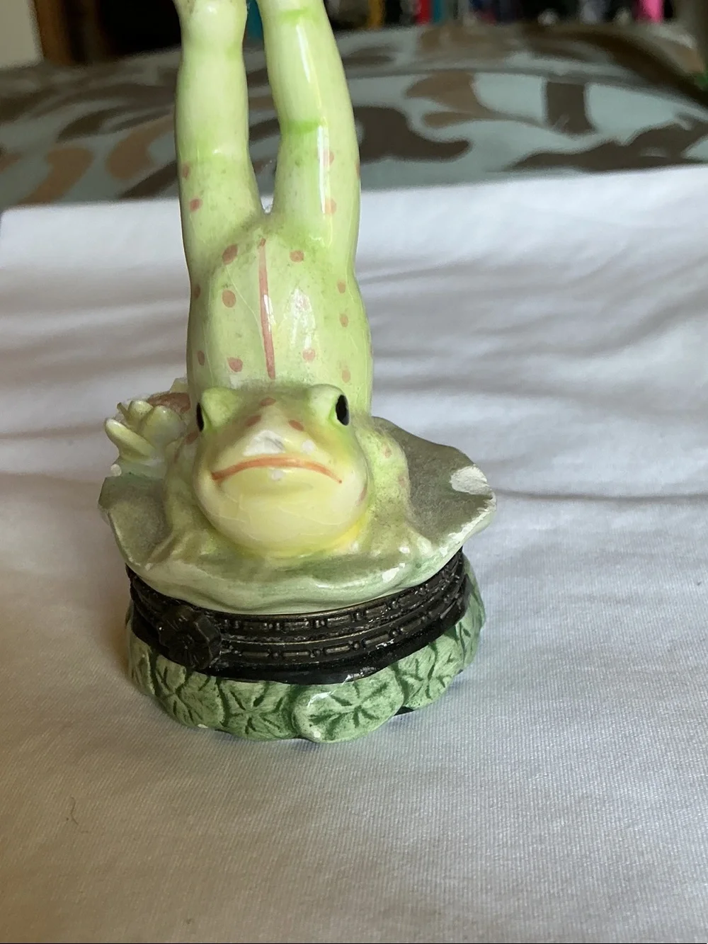 Mud Pie Green Ceramic Frog Trinket Dish